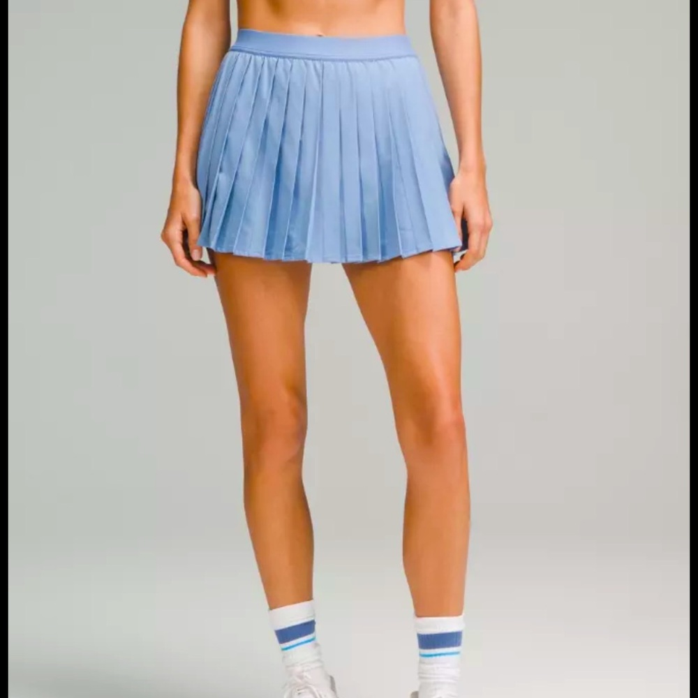 Lululemon Athletica High Waist Blue Skater Mini Skirt 6